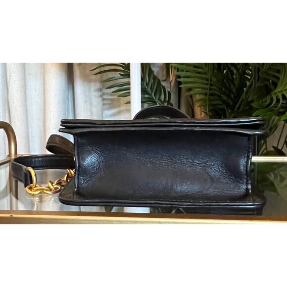 AUTHENTIC TORY BURCH SMALL BLACK QUILTED LEATHER FLEMING HANDBAG - Picture 8 of 9